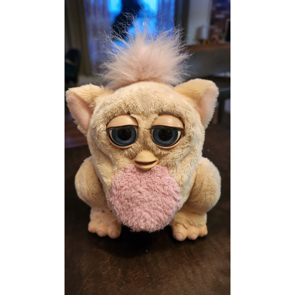 2005 Emoto-Tronic Furby Baby Yellow Pink Blue Eyes Tiger Hasbro